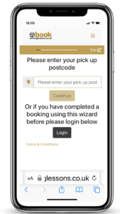 Booking driving lesson wizard